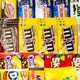 Row of movie candies in boxes